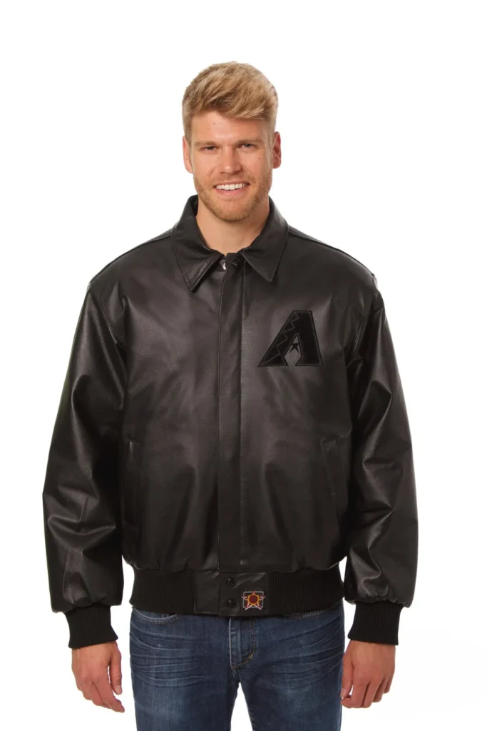 Arizona Diamondbacks Full Leather Laser Patch Jacket