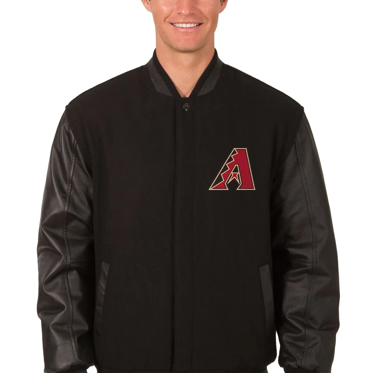 Arizona Diamondbacks Reversible Wool and Leather Jacket