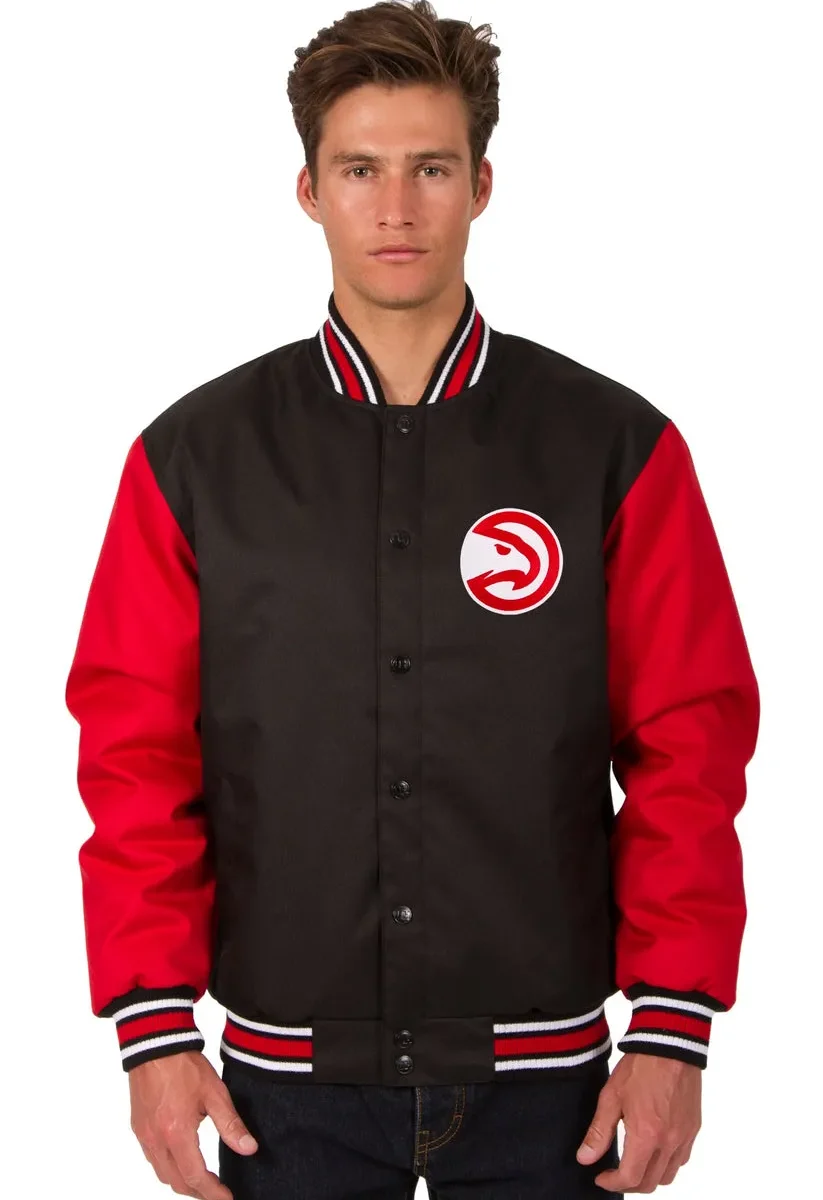 Atlanta Hawks Black & Red Poly-Twill Jacket